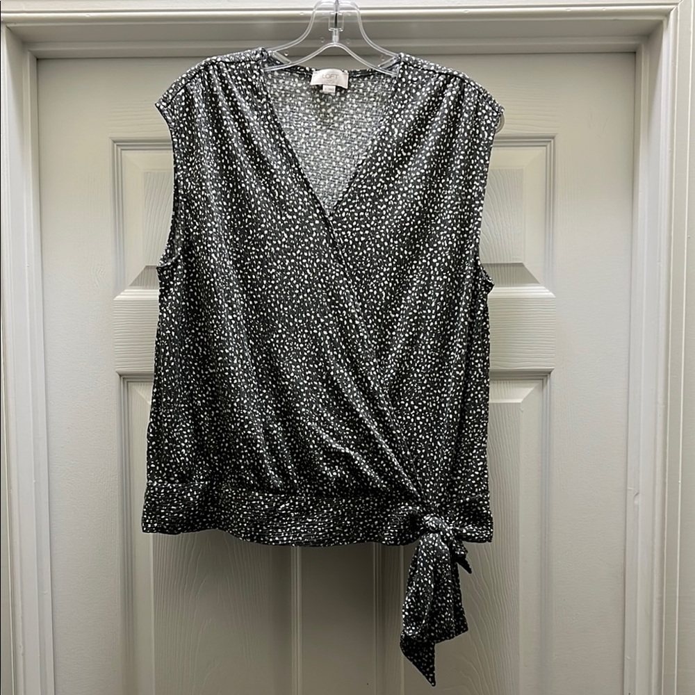 Black and White Polka Dot Wrap Top